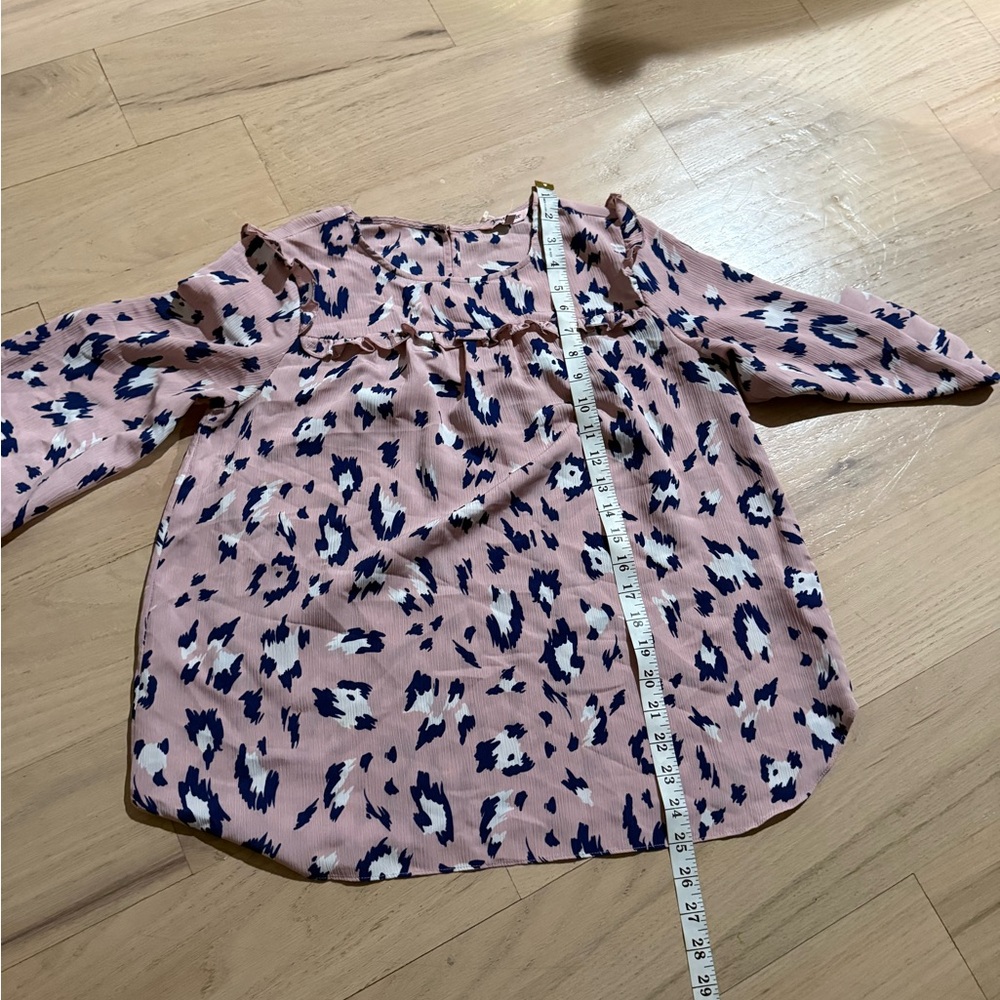 Juicy Couture Pink and Blue Leopard Print Blouse